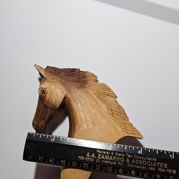 Vintage Hand Carved Teak Horse Head - Picture 11 of 12
